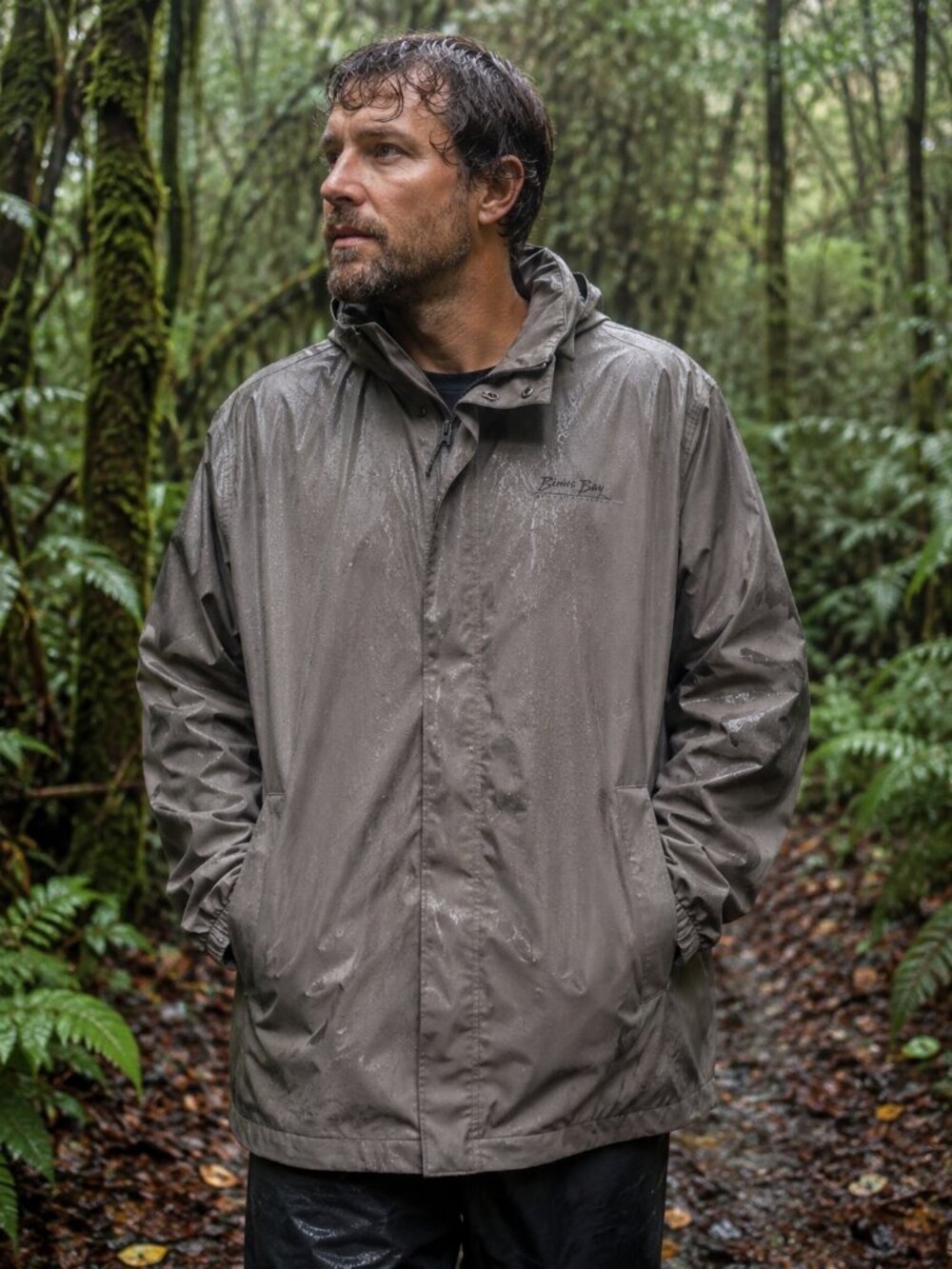 Bimini Bay Outfitters Expedition Rain Jacket Packable Charcoal Gray XL/XXL NWOT